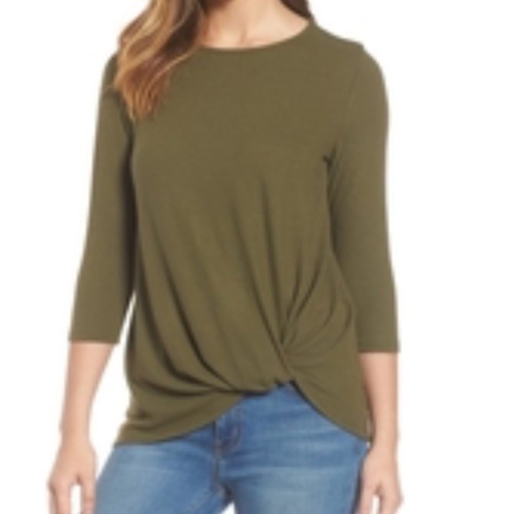 Gibson Cozy Twist Front Fleece Pullover